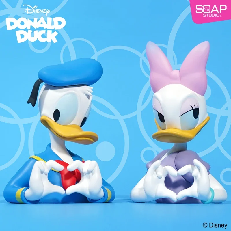 

Disney Loves Donald Duck Daisy Mini Heart Half Bust Stylish Handwork Cartoon Models Table Decoration Toys For Women And Men Gift