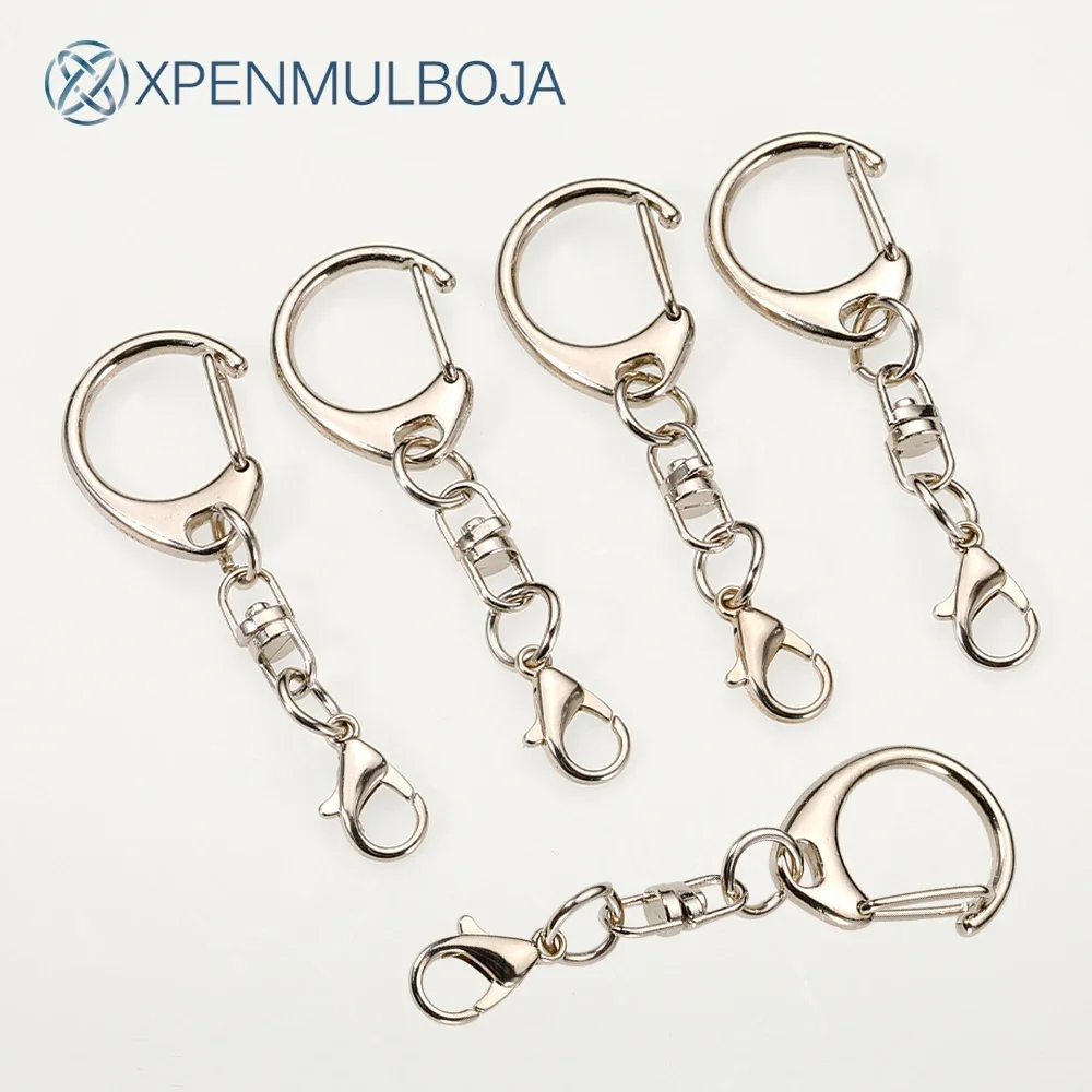 

5pcs Lobster Clasp Key Ring 57mm Keychain C shape Clasps Connector Hook For DIY Jewelry Making Finding Key Chain Accessories