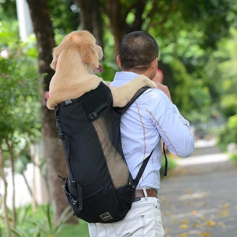 Breathable Pet Dog Carrier Bag for Large Dogs Golden Retriever Bulldog Backpack Adjustable Big Dog Travel Bags Pets Products