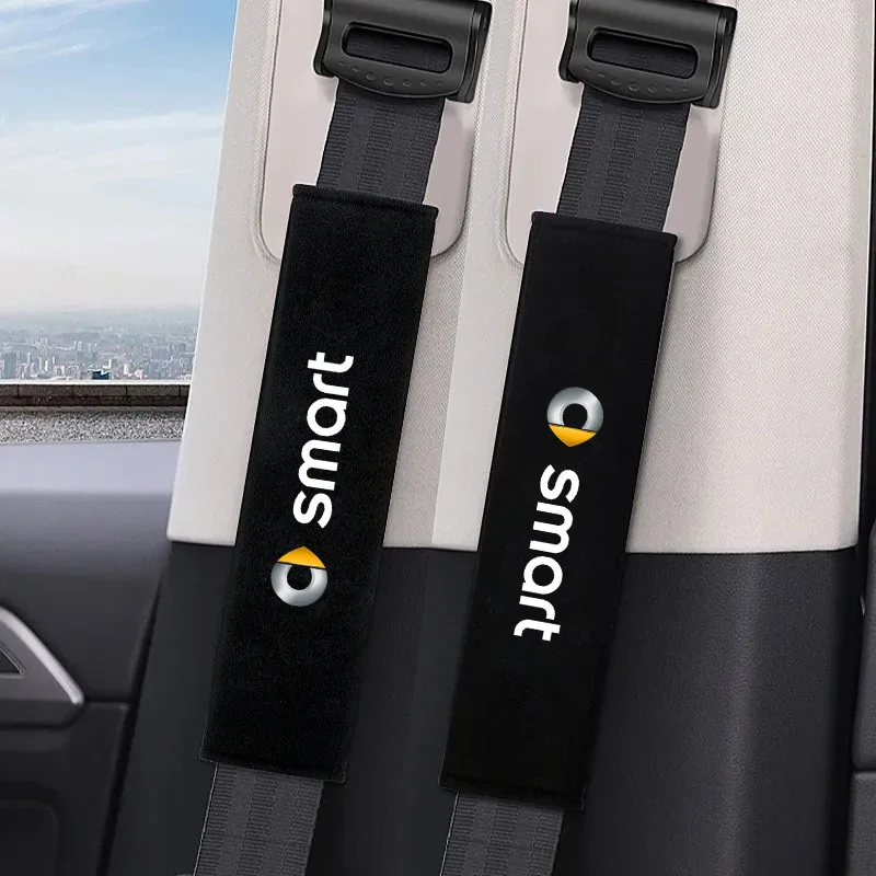 Car Seat Belt Cover Shoulder Protector Pad 2PCS for SMART Eq Fortwo Forfour 453 451 452 450 454 Auto Accessories