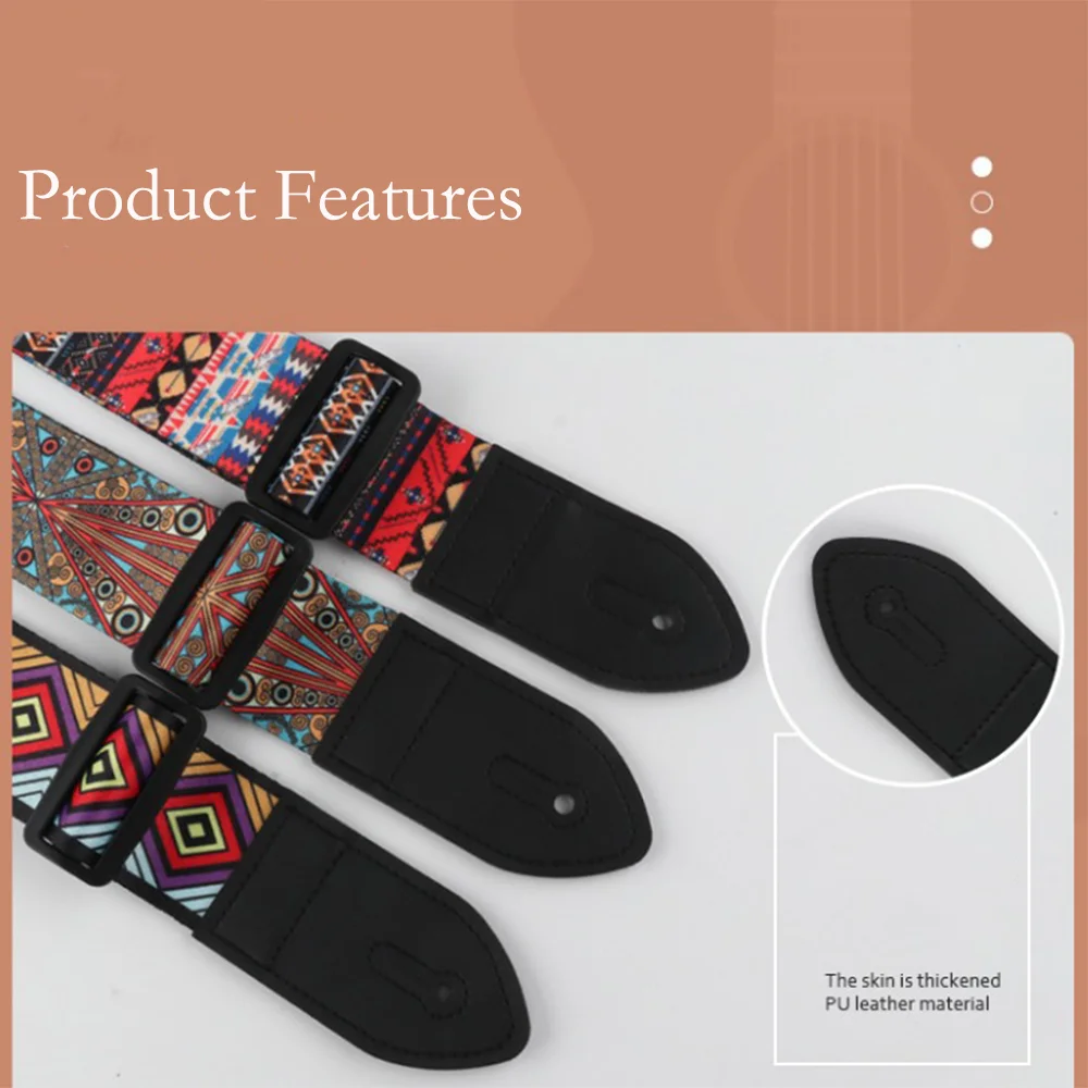 Guitar Strap 5CM Trend All-In-One Crossbody Bag Wide Strap Guitar Personality Ethnic Wind Widened And Thickened