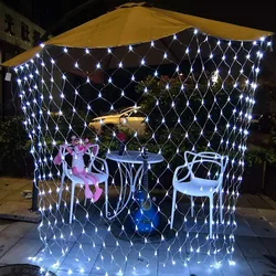 6*4m 8*10M LED Net Mesh Fairy String Light Christmas Wedding Holiday Background Window Curtain Net Light Party Garland Light