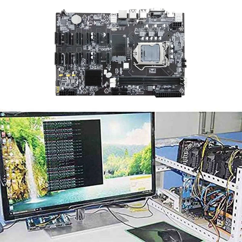 best desktop motherboard B75 12 PCIE ETH Mining Motherboard+I3 2120 CPU LGA1155 MSATA USB3.0 SATA3.0 Support DDR3 RAM B75 BTC Miner Motherboard motherboard pc