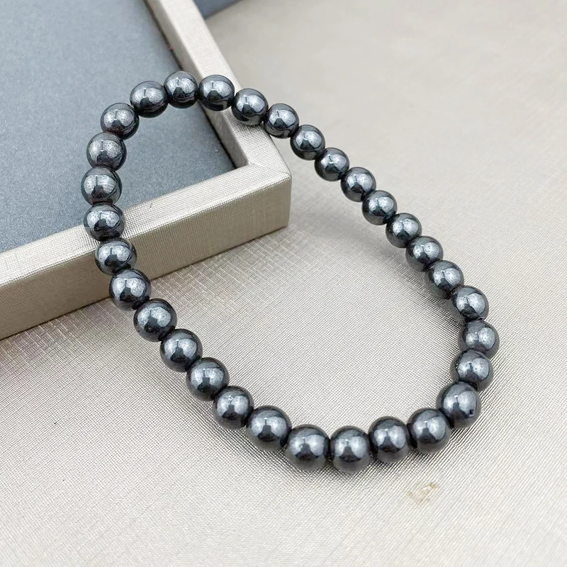 6MM Black Gallstone Hematite Buddha Beads Pulseira Couples Health Bracelet Jewelry Organizer