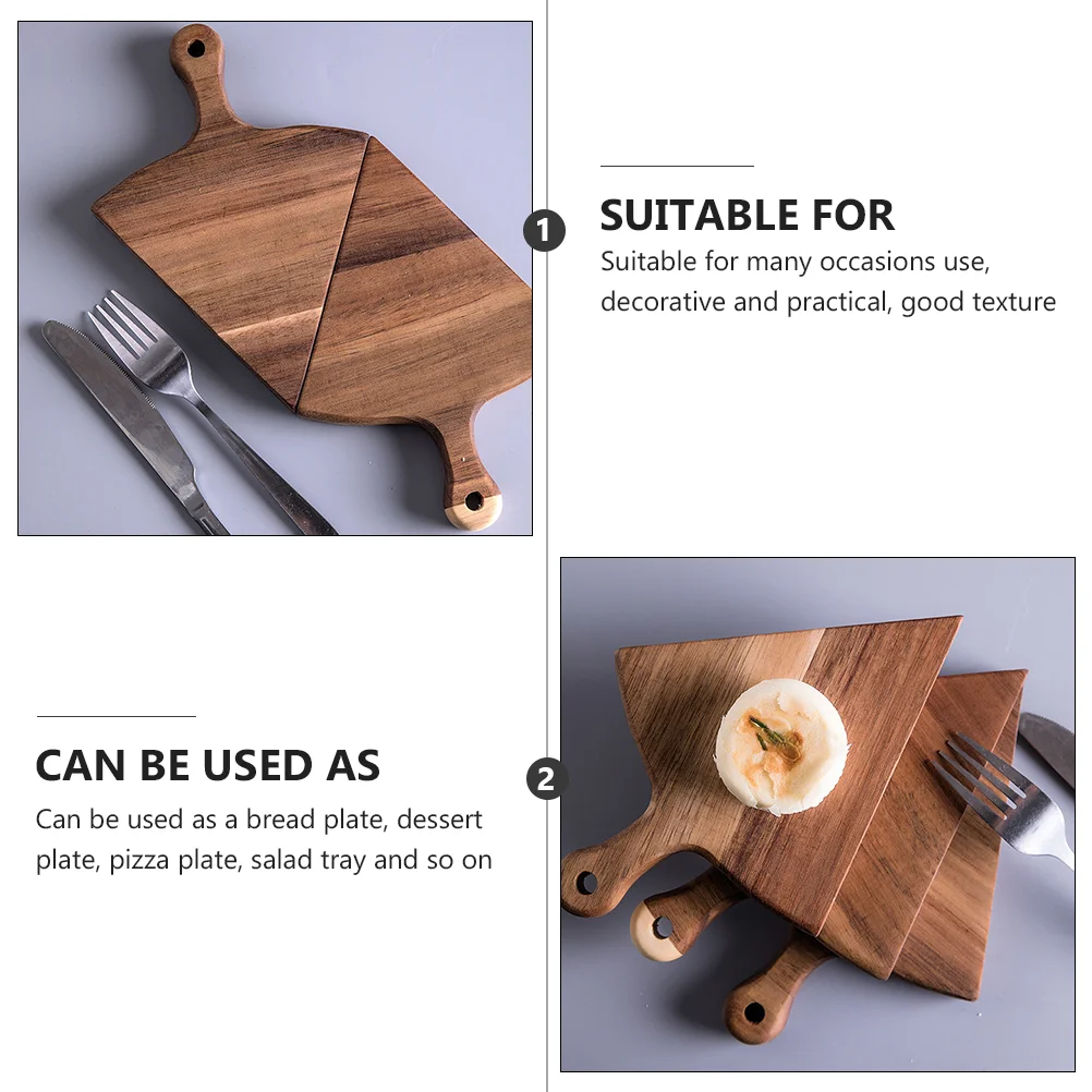 6 Pcs Set Wooden Pizza Pan Food Trays Western Coffee Table Wood Bread Tray Pizza Severing Tray Dining Bar Kitchen Tools