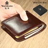 【Genuine Cowhide Leather】ManBang Brand Hot Sale Men's Wallet Luxury Original Short Tri-Fold First Layer Cowhide Purse Business 1