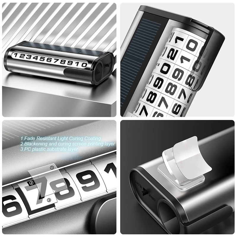 Solar Powered Aluminum Car Parking Number Plate