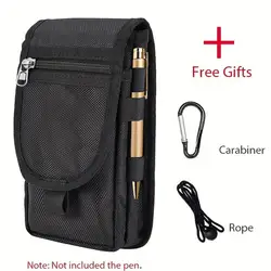 Versatile Large Screen Mobile Phone Waist Bag - Casual Daily Coin Purse and Tactical Belt Pouch (Black)
