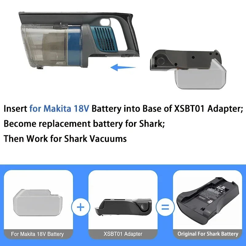 MT-XSBT01 DW-XSBT01 MIL-XSBT01 어댑터 컨버터, 샤크 진공 청소기용 리튬 이온 배터리, 마키타, 디월트, 밀워키, 18V