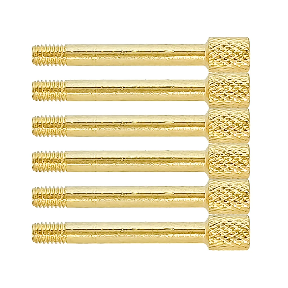 6 Stück Messing E-Gitarre Tremolo Brücke Sattelklemme Saitenschrauben Schwarz – Detail 5
