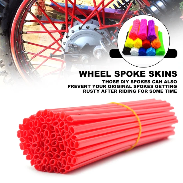 Universal Motorcycle Dirt Bike Wheel Rim Cover Spoke Skins Wrap Tubes Decor  Protector 72 Pcs Red Blue Black Orange Green Purple - AliExpress