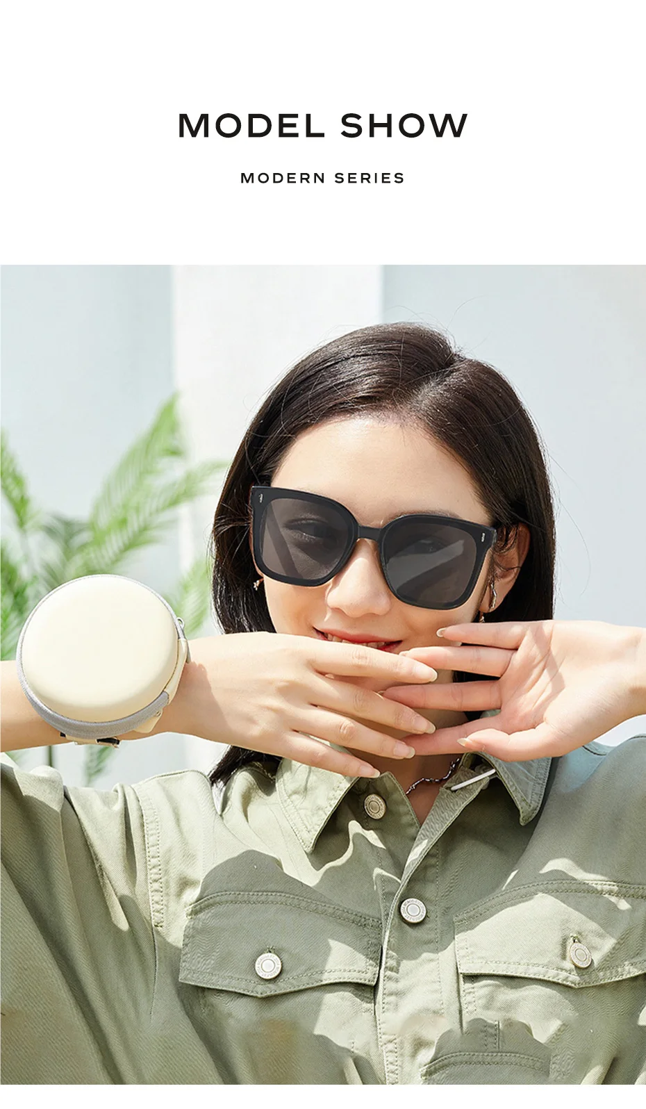 CAPONI faltbare Sonnenbrille für Damen, polarisiert, blendfrei, faltbar, Muti-Farben, UV400, schützt mit runder Box CP22007 – Detail 4