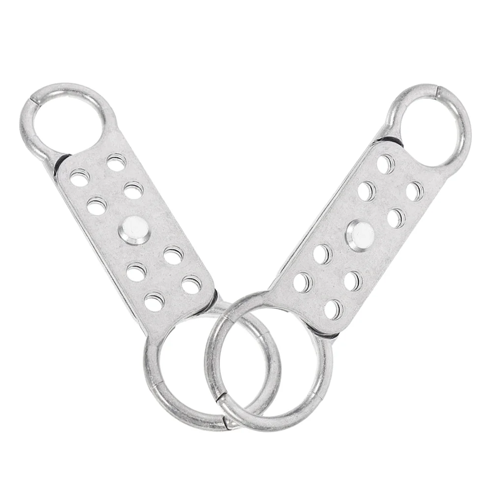 

2 Pcs Spark Proof Hasp Lock 8 Holes Padlock Buckle Out Safety Aluminum Lockout Hasps Tag Double-end
