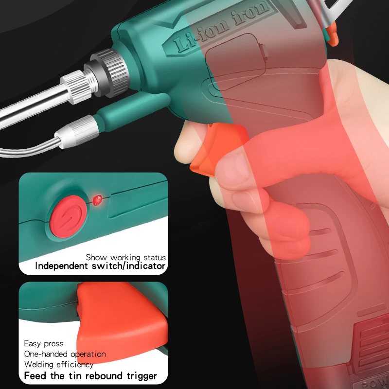 80W lithium battery soldering gun low voltage wireless charging handheld soldering gun electronic repair iron
