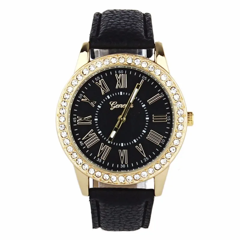 

NO.2 Creative Luxury Watch Women Quartz Watch Rhinestone Leather Band Wrist Watches bayan kol saati montre femme