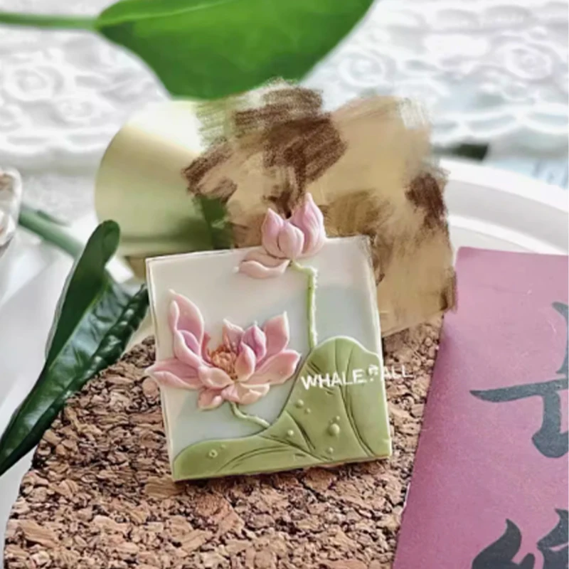 Vintage lotus Sealing Wax Stamp Head Multi-Layer Special-Shaped 3d Relief envelope Invitation decoration Children'S Diy Toy