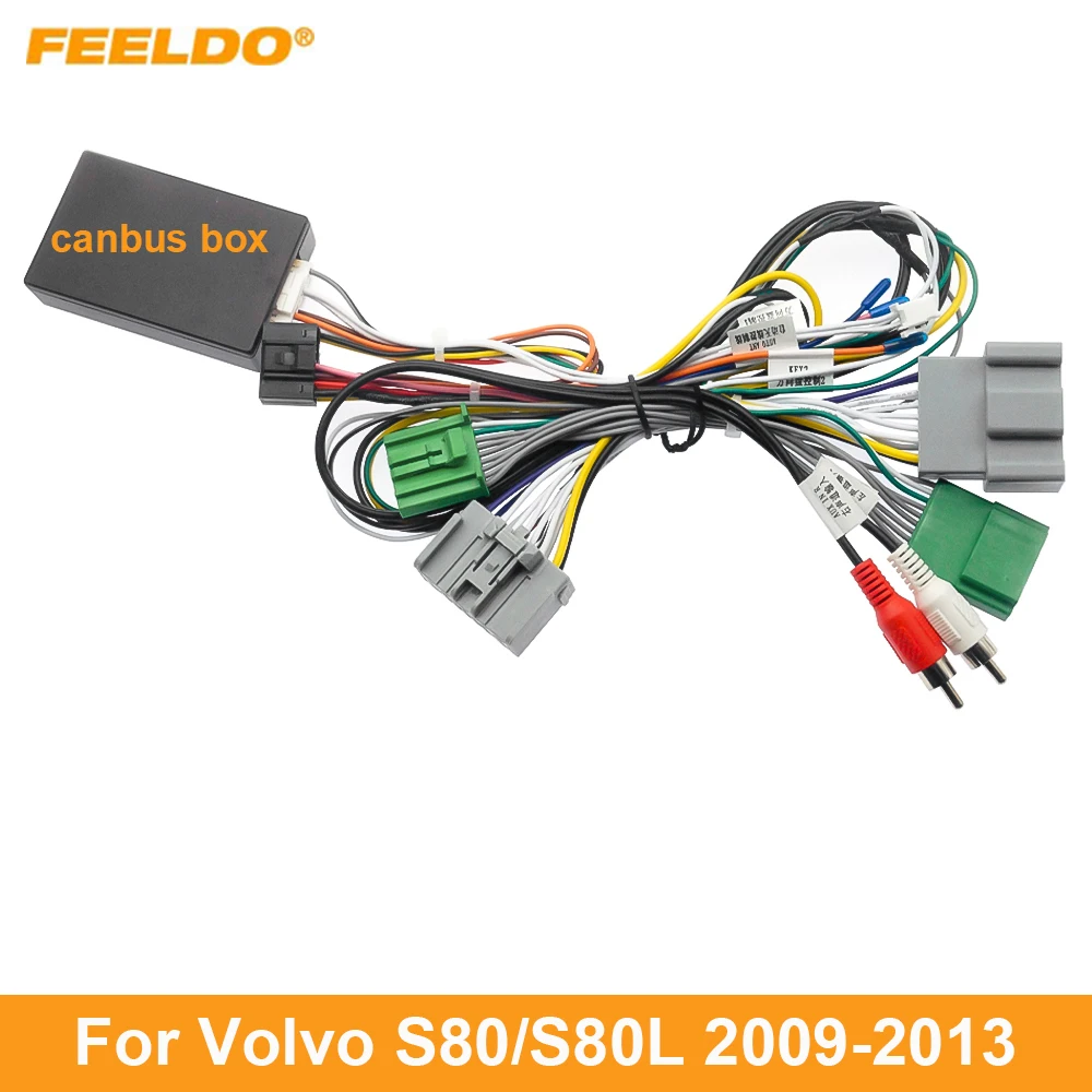 

FEELDO Car 16pin Power Cord Wiring Harness Adapter For Volvo S80/S80L (2009-2013) Installation Head Unit