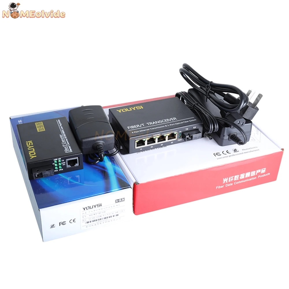 10/100/1000M 1SC/4GE POE Media Converter 3KM Single-Mode Single Fiber Optical Transceiver SC Perfect Product
