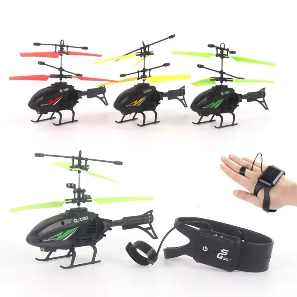 Watch Wrist Remote Control Aircraft Flying Helicopter Impact Resistant Induction Helicopter Hand Controlled With Lighting