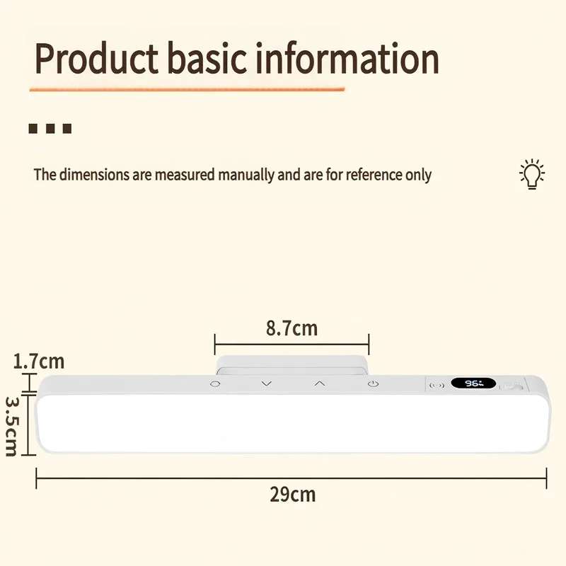 Touch Table Lamp Magnetic Desk Lamp Dimmable Bulit 2500mAh Battery for Reading Cabinet Mirror Bedside Rechargeable Night Lights