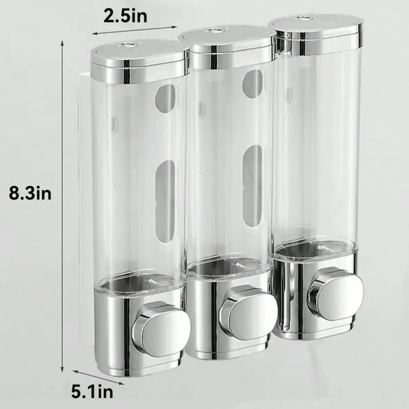 1pcs Non Punching Wall Mounted Soap Dispenser Bathroom Shampoo Conditioner Shower Pump Hand Pressed Hand Soap Dispenser