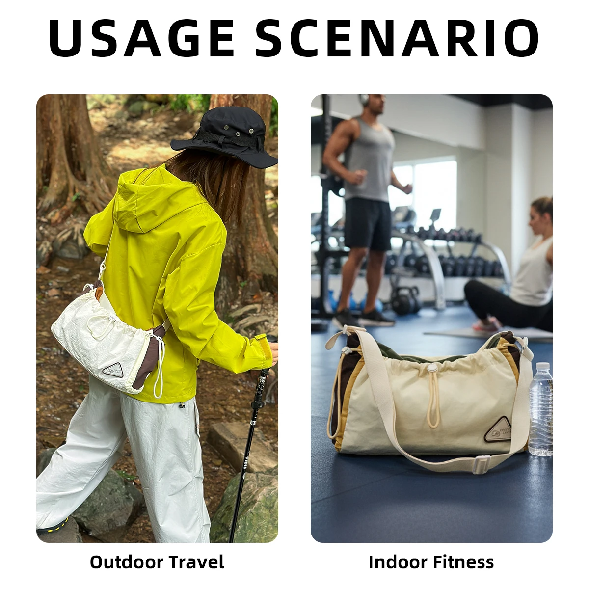 Large-Capacity Mountaineering Travel Bag for Women, Lightweight Foldable Short-Distance Business Trip Travel Bag, Shoulder Bag, Sports and Fitness Bag for Men