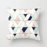 45*45cm Home Decoration Abstract Geometric Sunset Rainbow Pink Pillowcase Bed Living Room Sofa Office Seat Cushion Cover 3