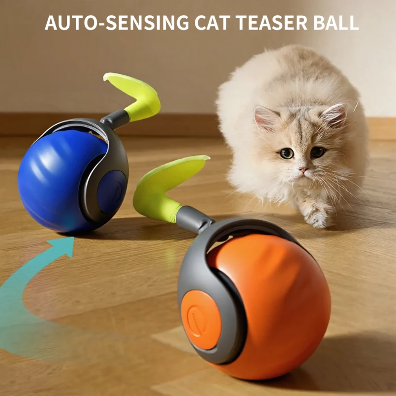 Cats Toy Ball Smart Electric Ball for Cats With Feather Teaser Intelligent Automatic Movement Active Scrolling Pet Toys Supplie Cats Toy Ball Smart Electric Ball for Cats With Feather Teaser Intelligent Automatic Movement Active Scrolling Pet Toys Supplie