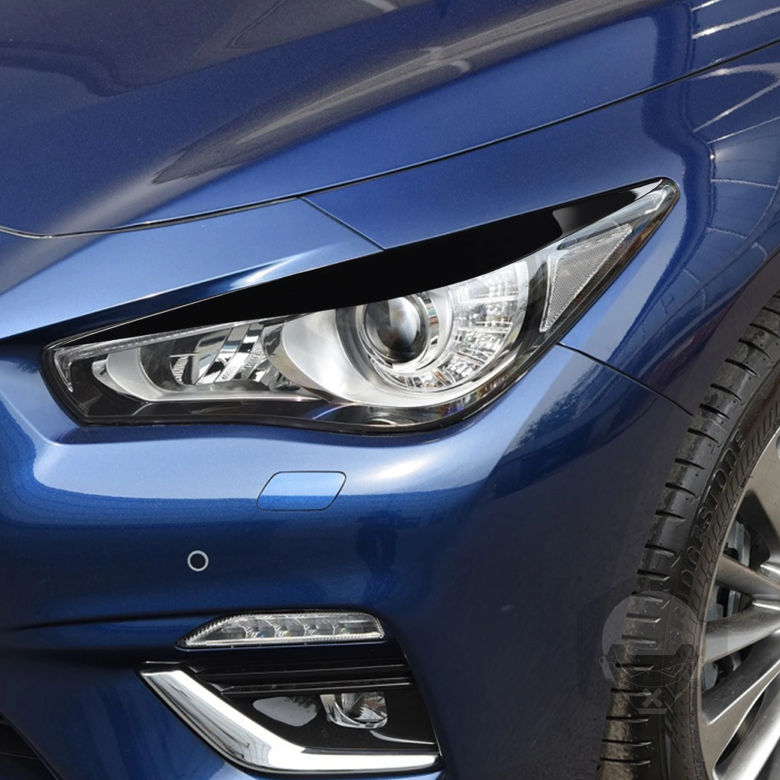 Black Carbon Fiber Headlight Eyebrows For Lexus IS 2013-2016 - Easy Fit, Adds Aggressive Style