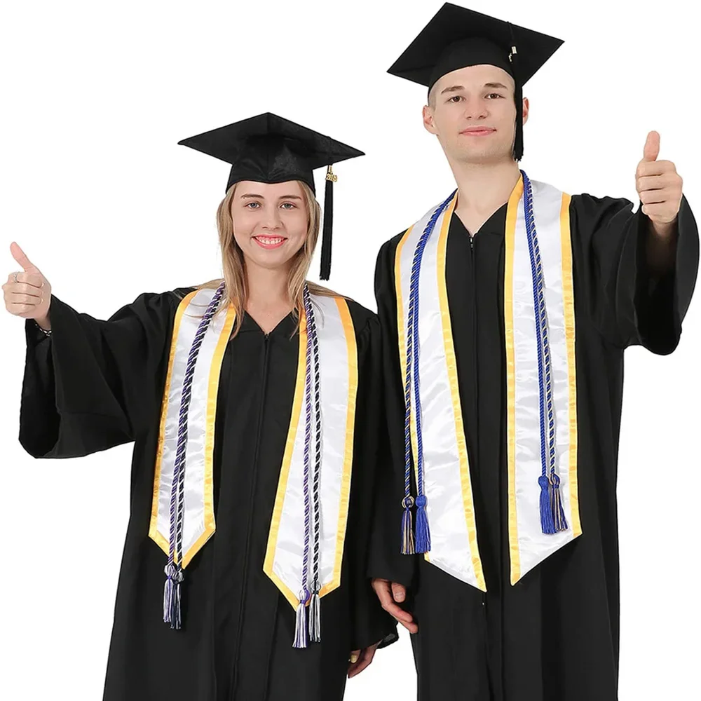 Tassel Fringe Tassel Decoration Tassel Accessories Tassel Trim Mini Tassels Bookmark Tassels Silky Floss Tassels Leather Tassels Fluorescent Tassels 1Pcs Fashion Graduation Honor Cords Tassel Polyester Yarn Honor Cord For Graduation Students 170CM Hats Decor Cord
