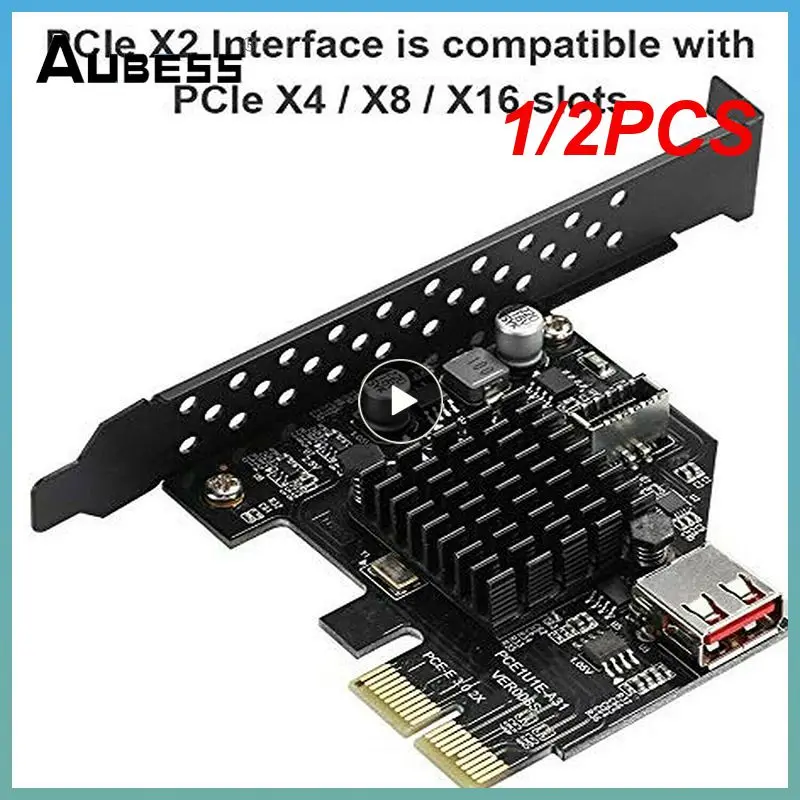 

1/2PCS PCIE USB 1X to Type-E Expansion Card PCI E X1 X16 ASM3142 Add On Cards Support Windows 8 10 32/64Bit PCIE Type C Adapter