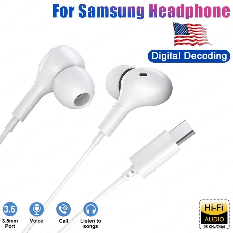 Tipo C Wired Headphone Microfono Dac Hifi Stereo Auricolare Per Samsung Galaxy S23 Ultra S21 S22 A54 A34 A53 Xiaomi Usb C Auricolari
