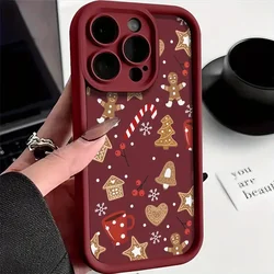 Cute Christmas Theme Pattern Phone Case with Creative Design Cover - iPhone 18 (Wine red Y13 - T11760)