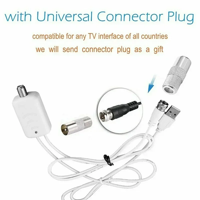 TV antenna 4K High Gain HD DTV Box Digital EU Plug 5000 Miles Booster Active Indoor Aerial HD Flat Design