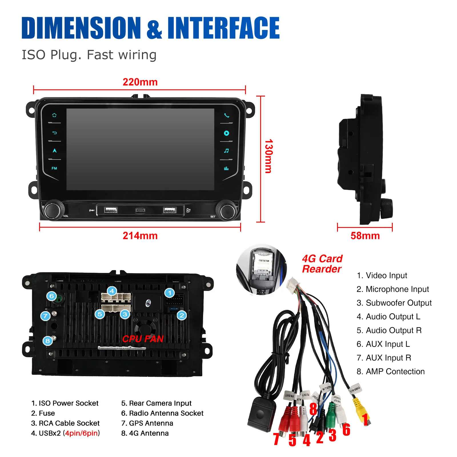 Radio para Auto ESSGOO con Android 15 y Carplay Inalámbrico para Volkswagen Skoda Octavia Golf 5 6 Touran Passat, Reproductor Multimedia con GPS y WiFi 6