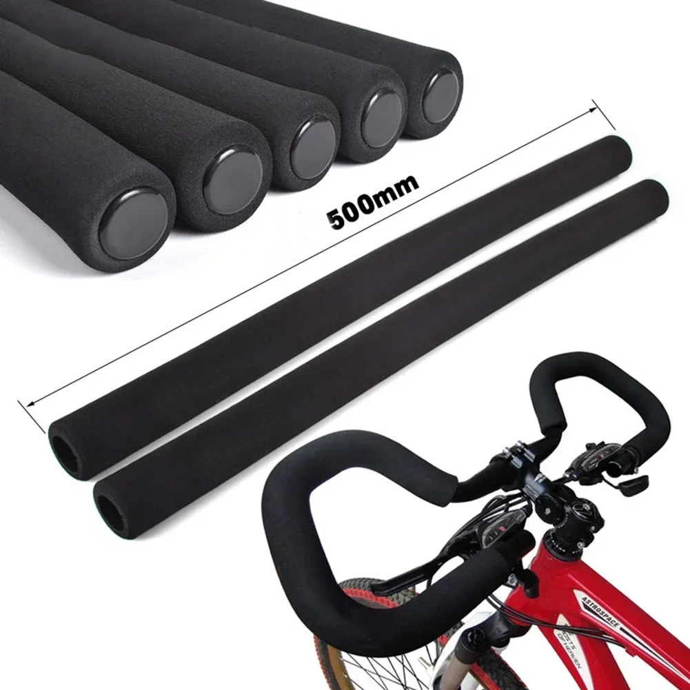 2 PCS Bicycle Handlebar Grips Cover 130/150/195/350/500mm Sponge anti-slip Handle Bar Grips Kits Bike MTB Handlebar Tube parts bicycle handlebar grips bike handlebar grips bike handle grips