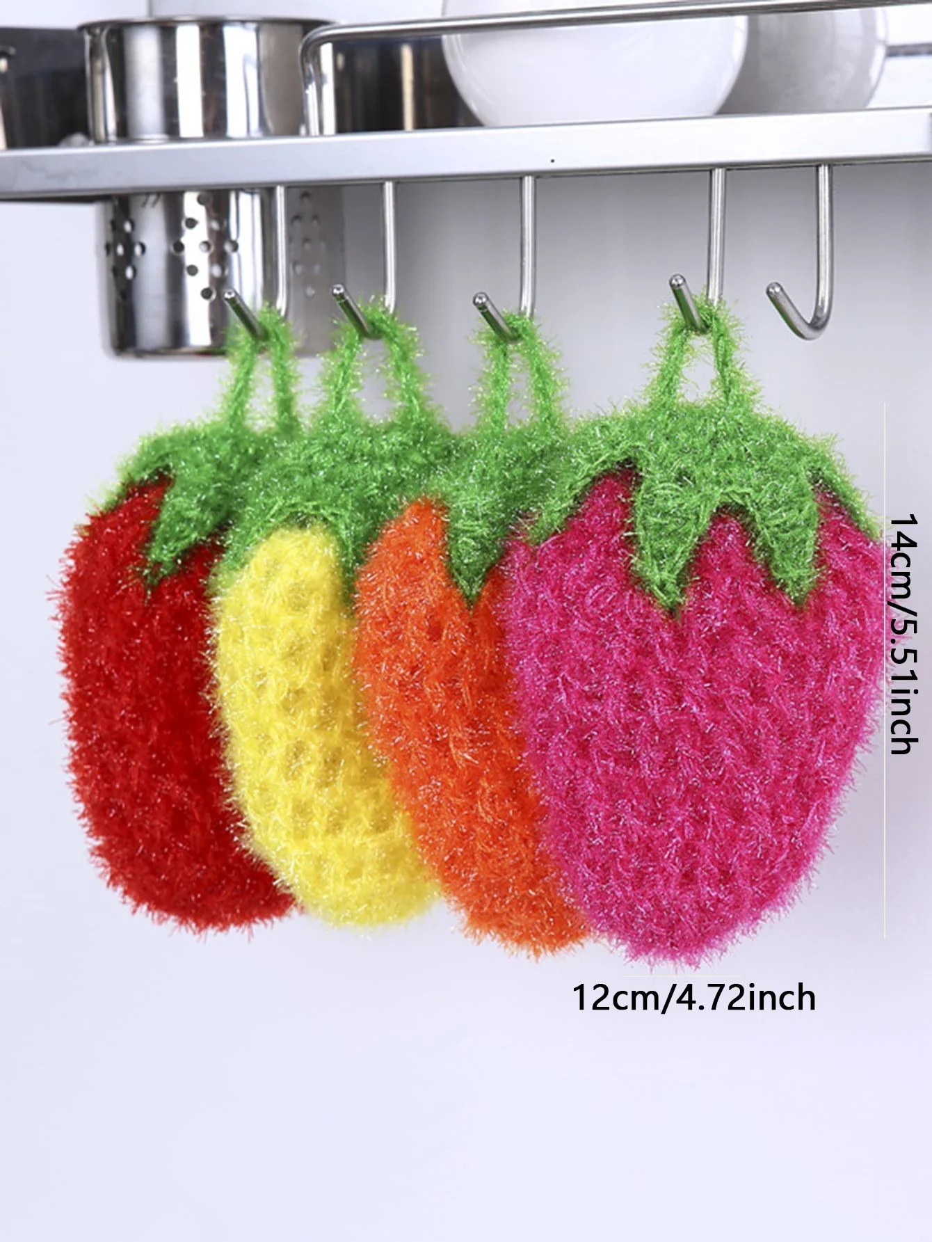 Strawberry Fruit Shaped Crochet Dish Cloth - Durable Eco-Friendly