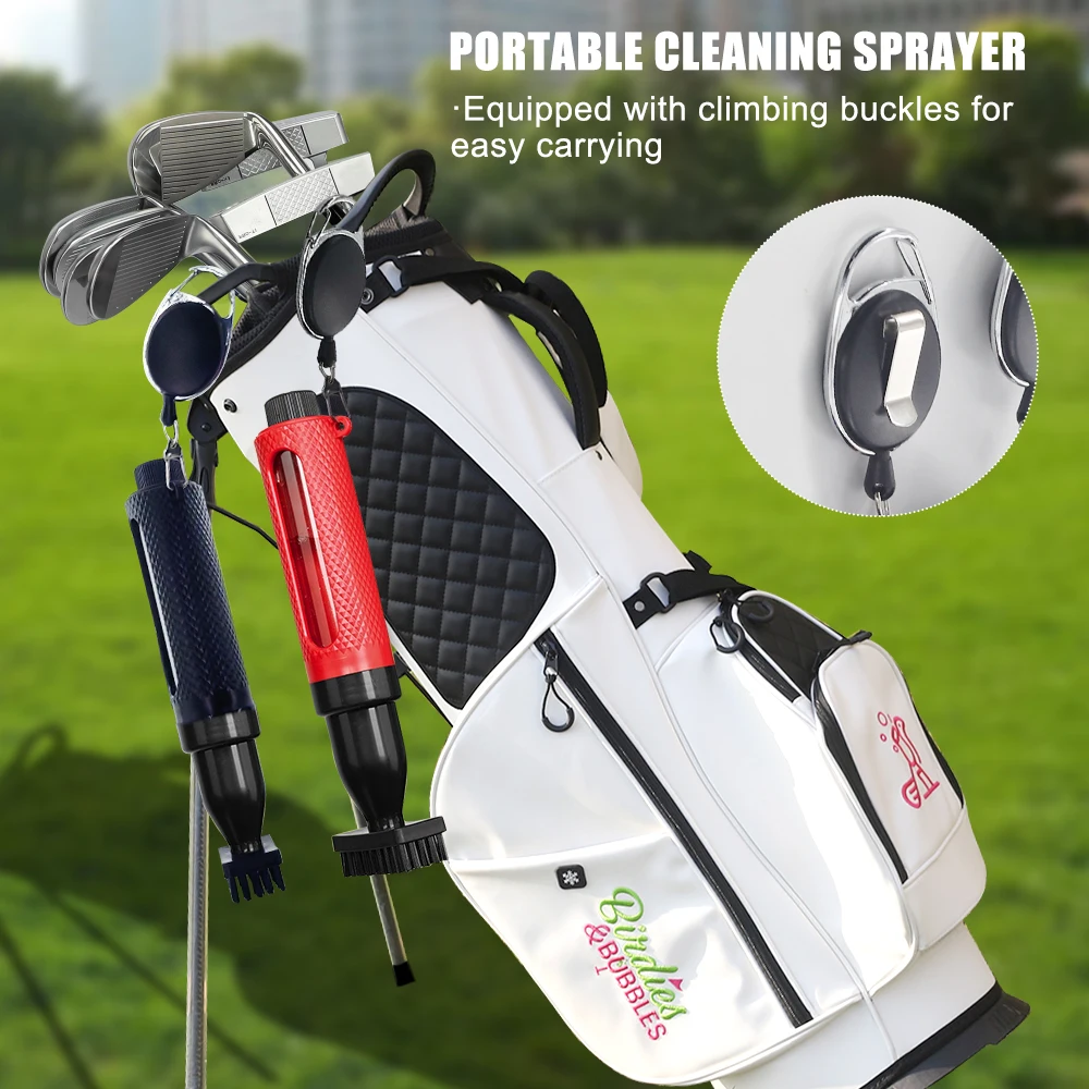 Golf Club Cleaning Brush New Press Water Spray Brush With Carabiner Portable Golf Club Groove Brush Golf Swing Cleaning Products 3
