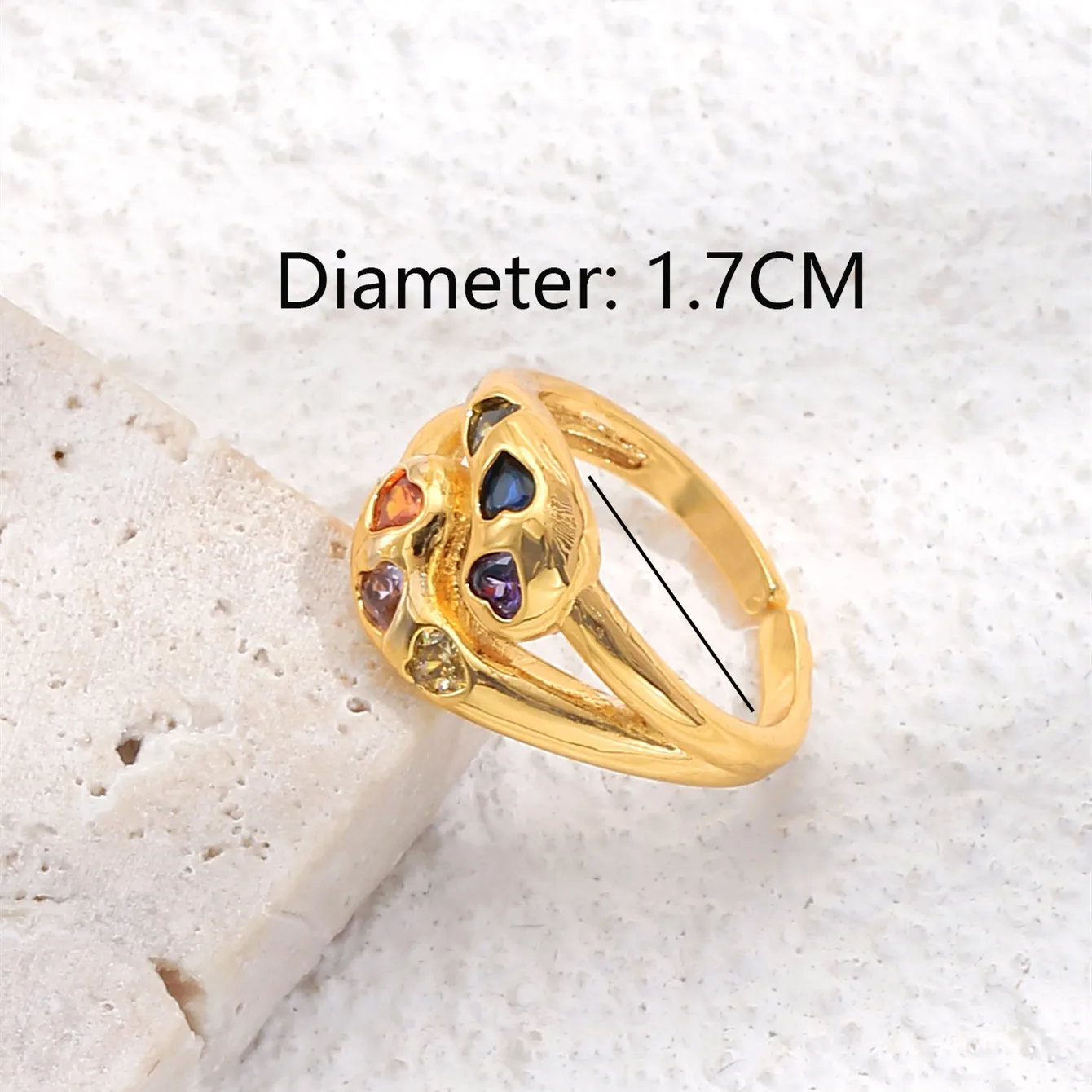 2021 INS Color Rainbow Fashion Rings For Women Finger Jewelry Clear CZ Colorful Neon Enamel Open Adjusted Dome Ring