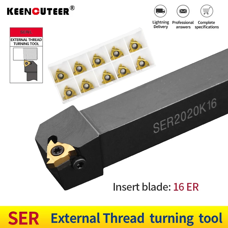 Carbide Inserts External Thread Cutting Tool for for 16ER AG60 Turning Tool for Stainless Steel Processing Diamonds Polished Lathe Turning Inserts Carbide Inserts External Thread Cutting Tool for for 16ER AG60 Turning Tool for Stainless Steel Processing Diamonds Polished Lathe Turning Inserts
