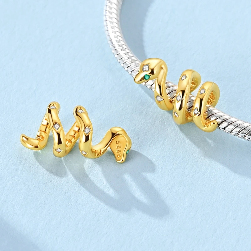 Goldene Leoparden-Hund-Sonnenblumen-Perlen aus 925er-Sterlingsilber, Herbst-Ahornblätter, Original-Charms, Perlen für Armbänder, Damenschmuck, Geschenk – Detail 10