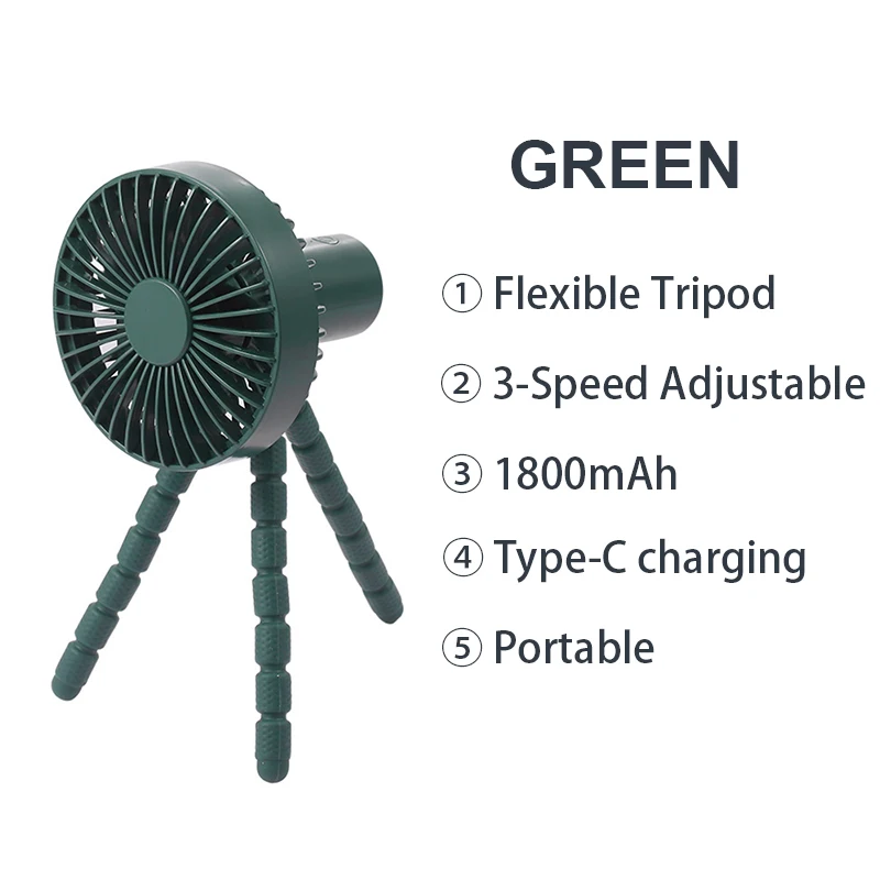 best Baby Strollers 1800mAh Mini Stroller Fan for Cart Portable Handheld USB Rechargeable Silent Outdoor Tripod Small Fan for Home Electric Fan baby stroller accessories on sale Baby Strollers