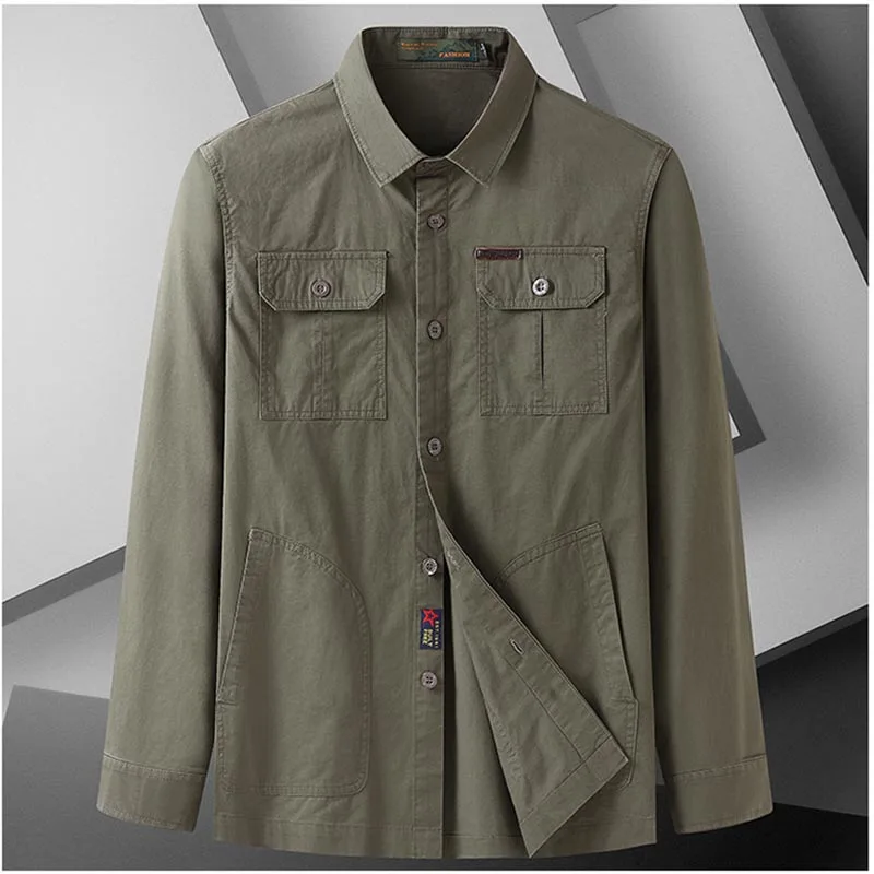 Men Clothes Shirt for Mens Men's Kimono Male Shirts Oversized Polo Plaid Military Man Jackets Blouses Long Sleeve Vintage Print