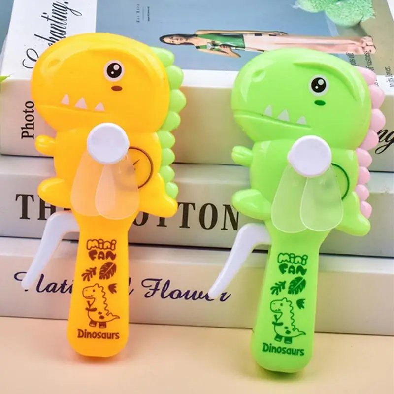 Portable Fan Cartoon Fan Hand Pressure Children Toy Cute Dinosaur Mini Student Handheld Manual Summer Classroom