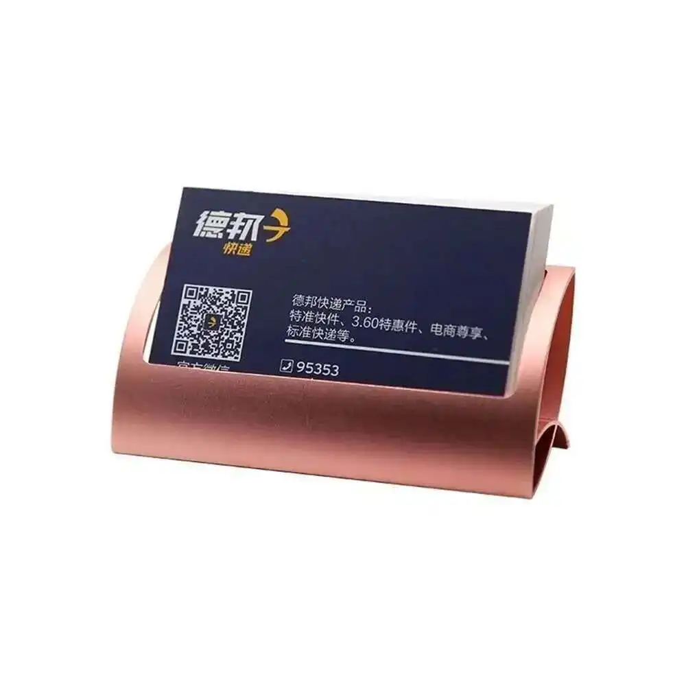 Metal Id Name Cards Holder Display Stand Office Desk Business Card Holder Organizer Storage Box