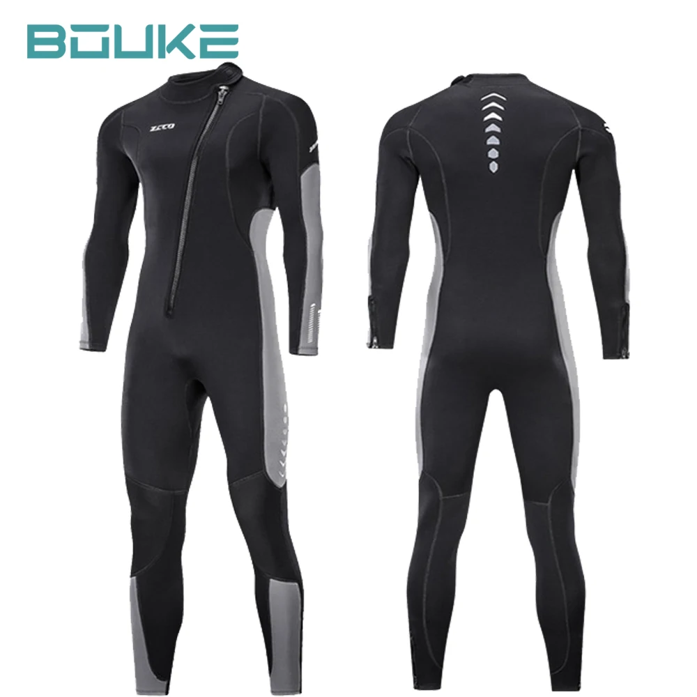 Men's Long Wetsuit Neoprene Material Warm Fleece Lining Outdoor