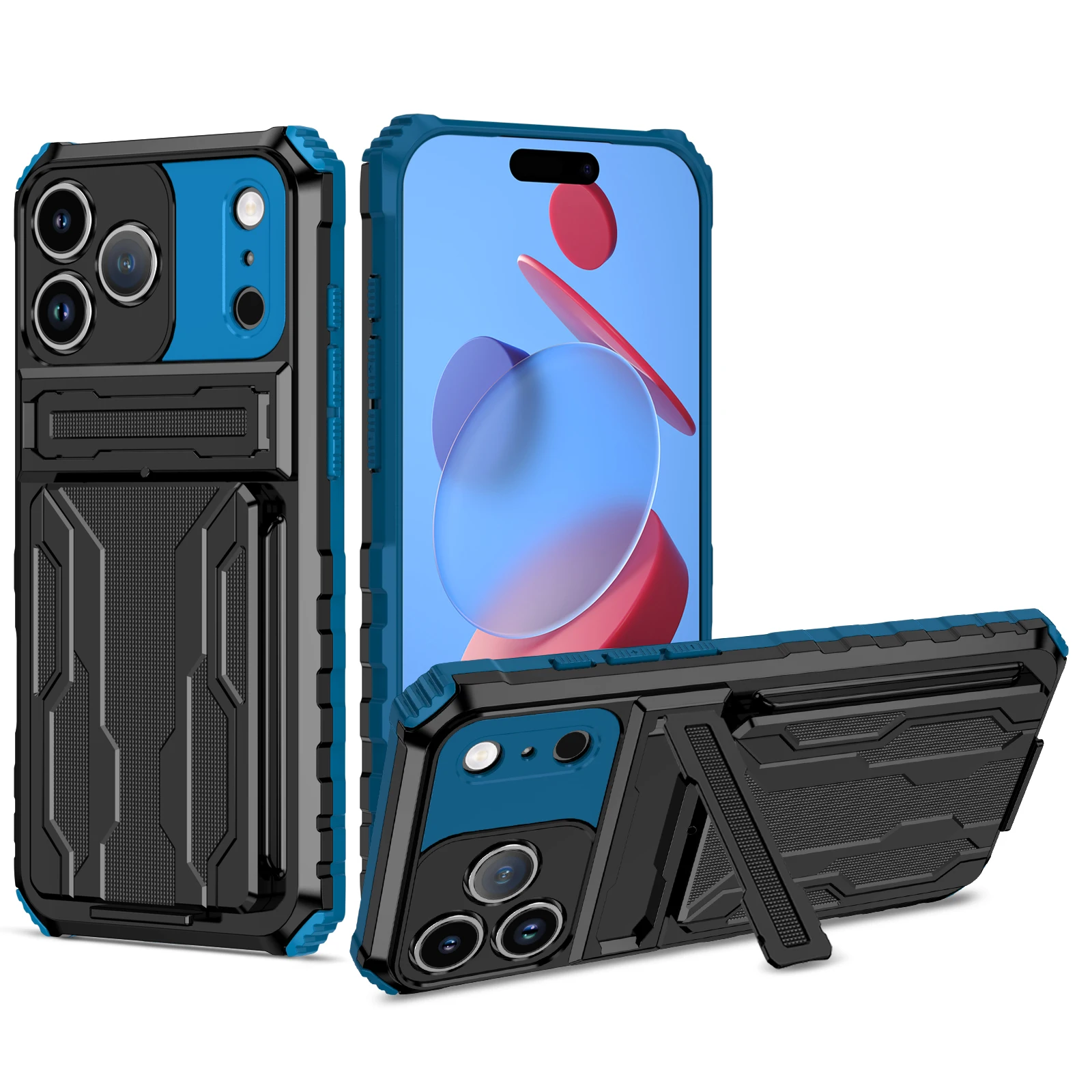 Shockproof Card Wallet Phone Case with ID and Cash Pocket