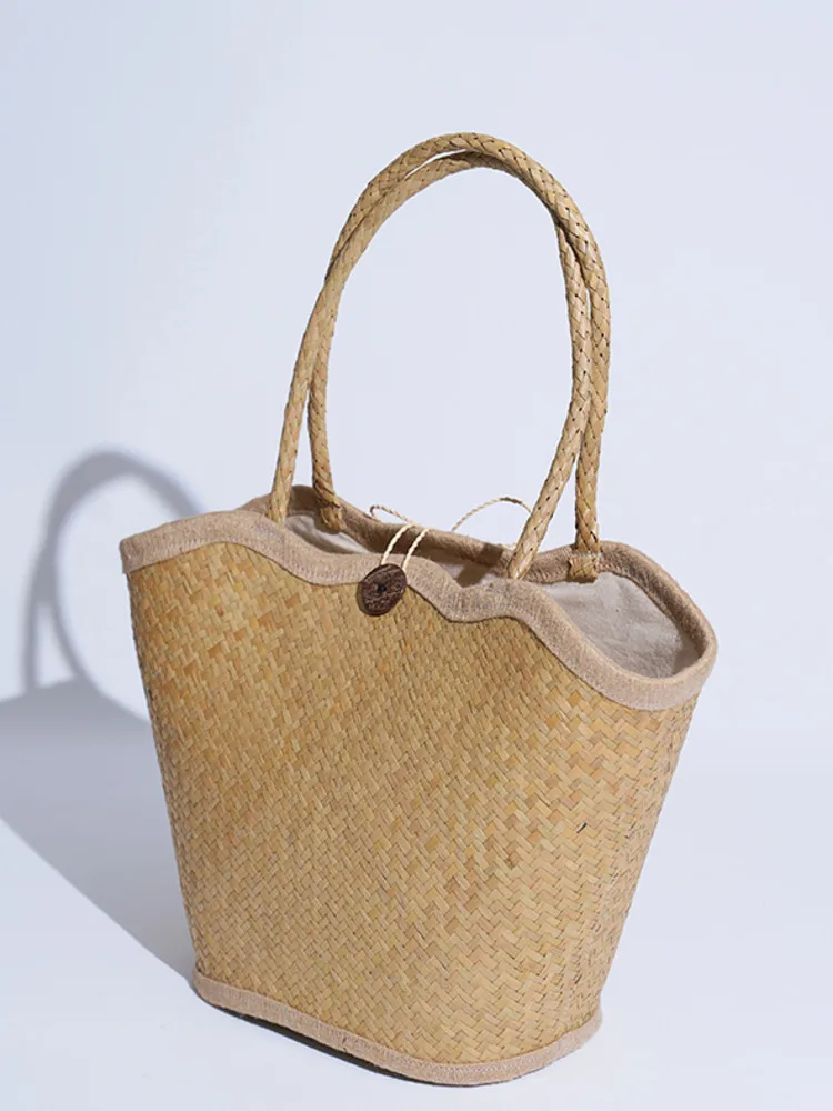 JNMC Fashionable Solid Color Hand-held Woven Bag For Women