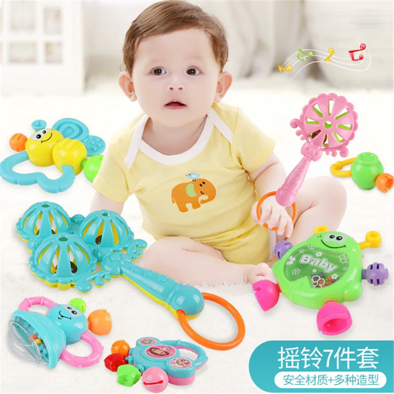

7pcs/Lot Infant Baby Toys Rattles Newborn Kids Hand Bell Children Developmental ABS Games Baby Toys 0-12 Months