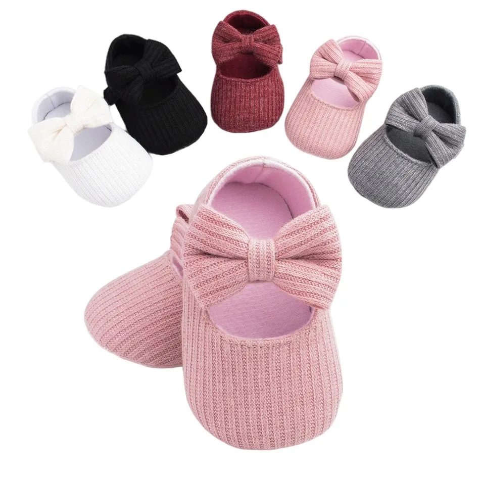 Baby Newborn Kids Infant Shoes Hook loops Slip On Sneakers Flats Soft Sole Crib 